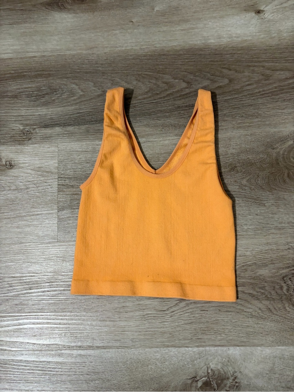 orange v neck cropped tank
